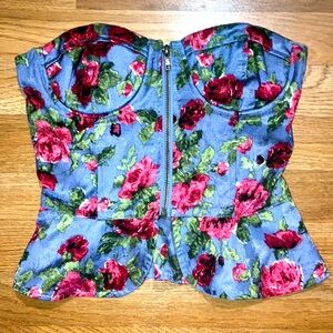 Htf Lush Corset Floral Top S